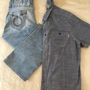 Men’s wool rich medium button up shirt